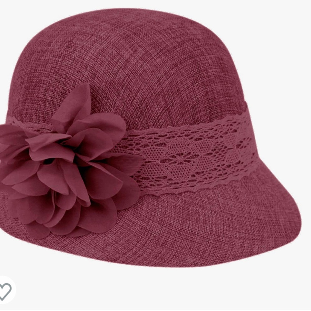 01. Women's Gatsby Linen Cloche Hat with Lace Band and Flower
